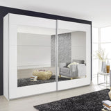 Pelligrino Mirrored Door Sliding Wardrobe - White, Oak or Grey