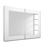 Pelligrino Mirrored Door Sliding Wardrobe - White, Oak or Grey