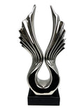 Silver Electroplated Ceramic Angel Wings Ornament
