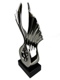 Silver Electroplated Ceramic Angel Wings Ornament