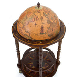 Tellus Brown Vintage Wood Drinks Globe Trolley