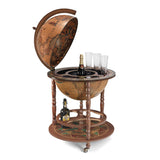 Terra Brown Vintage Wood Drinks Globe Trolley