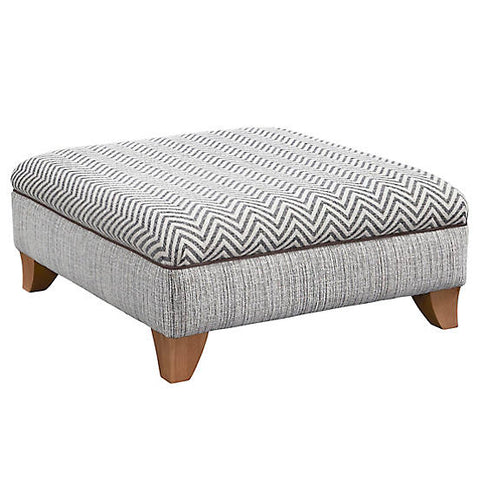 Anthea Fabric Foot Stool (with Plain or Zig Zag Pattern)