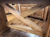 Reclaimed Oak Maxi Bar Table with Inbuilt Wine Rack & Storage
