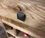 Reclaimed Oak Maxi Bar Table with Inbuilt Wine Rack & Storage