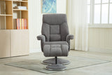 Biarritz Swivel Fabric Recliner Chair & Stool - Lisborn Grey