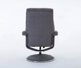 Biarritz Swivel Fabric Recliner Chair & Stool - Lisborn Grey