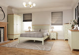 Fresh White with Oak Top Double Bed Frame