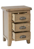 Warm Rustic Oak Effect Bedside Table