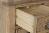 Warm Rustic Oak Effect Bedside Table