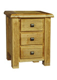 Weathered Rustic Reclaimed Distressed 3 Drawer Bedside