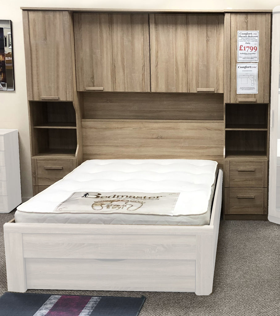 Overbed Store/unit Phoenix Sonoma Oak Over Bed Storage Unit – Comfortzone Home Furnishers