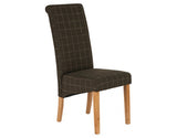 Carnaby Brown & Cream Check Fabric Dining Chair
