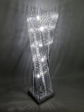 Cayan Tower Silver Twisted Prism Crystal Encrusted LED Wire Table Lamp