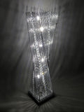 Cayan Tower Silver Twisted Prism Crystal Encrusted LED Wire Table Lamp