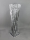 Cayan Tower Silver Twisted Prism Crystal Encrusted LED Wire Table Lamp