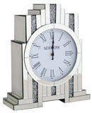 Diamante Art Deco Mirrored Mantle Clock