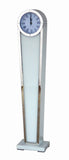 Round White Glass Art Deco Mirrored Long Case Grandmother Clock