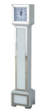 Square White Glass Art Deco Mirrored Long Case Grandmother Clock