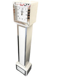 Square White Glass Art Deco Mirrored Long Case Grandmother Clock