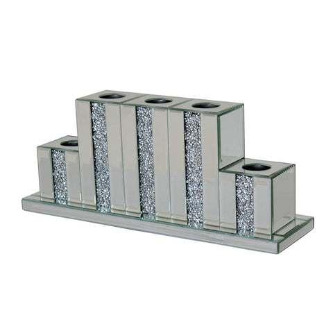 Mirrored Diamante 5 Tier Tea Light Candle Holder