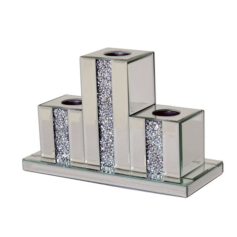 Mirrored Diamante 3 Tier Tea Light Candle Holder