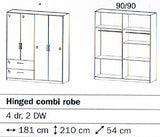 Cherry High Polish White Front Wardrobe