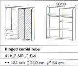 Cherry High Polish White Front Wardrobe