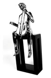 Silver Electroplated Man Playing Cello Ornament
