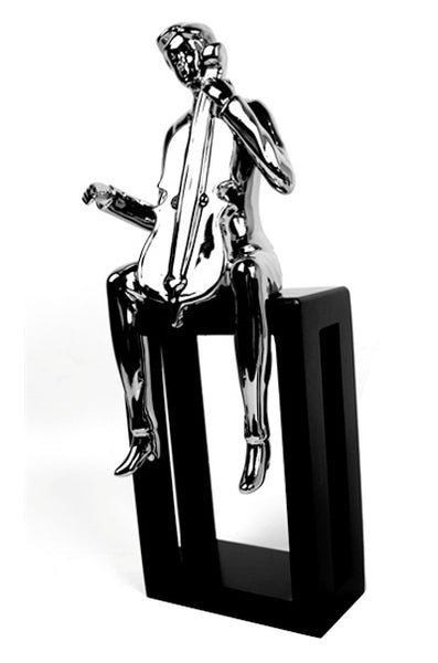 Silver Electroplated Man Playing Cello Ornament