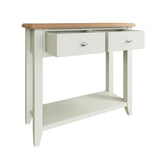 Fresh White with Oak Top Console Table