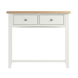 Fresh White with Oak Top Console Table