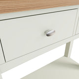 Fresh White with Oak Top Console Table