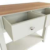 Fresh White with Oak Top Console Table