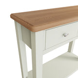 Fresh White with Oak Top Console Table
