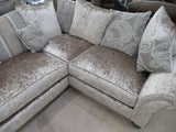 Crushed Velvet Fabric 2 Seater Sofa 3 Seater Sofa Settee Chair Corner Sofa and Stool, Available in Mink, Silver, Steel and Heather Purple