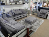 Crushed Velvet Fabric 2 Seater Sofa 3 Seater Sofa Settee Chair Corner Sofa and Stool, Available in Mink, Silver, Steel and Heather Purple