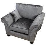 Crushed Velvet Fabric Chair Available in Steel, Grey, Heather Purple and Silver