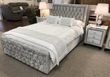 Crushed Velvet Diamante Crystal Bed Frame