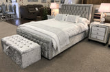 Crushed Velvet Diamante Crystal Bed Frame