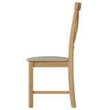 Oak & Hardwood Rustic Cross Back Dining Chair with Fabric Padded Seat