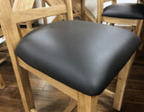 Maxi Oak Dining Chair with Chocolate Brown Faux Leather Seat