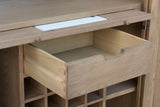 Warm Rustic Oak Effect Drinks Display Cabinet