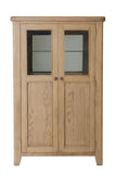 Warm Rustic Oak Effect Drinks Display Cabinet