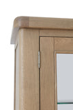 Warm Rustic Oak Effect Drinks Display Cabinet