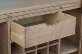 Warm Rustic Oak Effect Drinks Display Cabinet