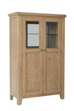 Warm Rustic Oak Effect Drinks Display Cabinet