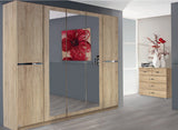 Dorset Hinged Mirrored Wardrobe - Oak