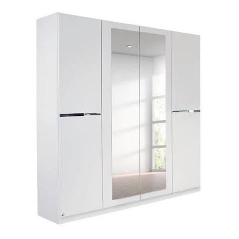 Dorset Hinged Mirrored Wardrobe - White