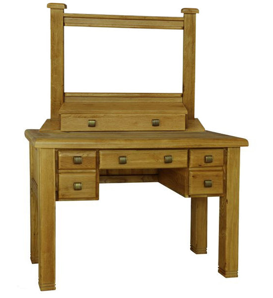 Weathered Rustic Distressed Reclaimed Dressing Table and Mirror